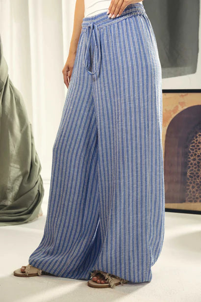 S26-P59 striped wide leg comfy pants - AED