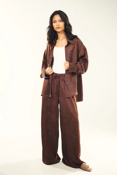 S26-CH78 Printed satin shirt - AED