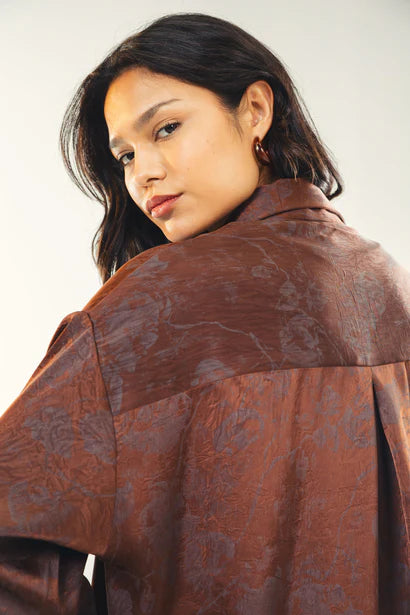 S26-CH78 Printed satin shirt - AED