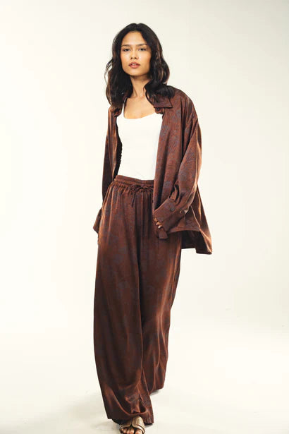 S26-CH78 Printed satin shirt - AED