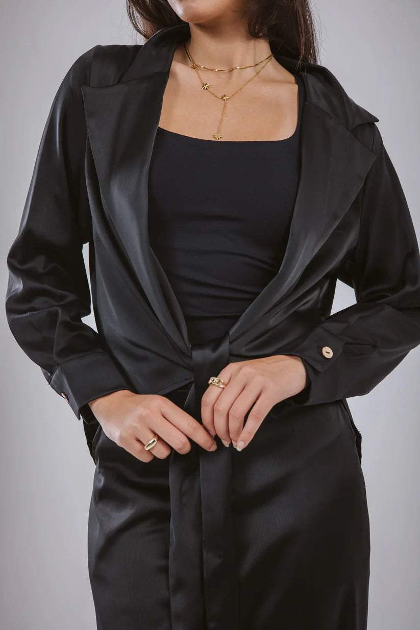 Wrap Satin Set - Maison Taj
