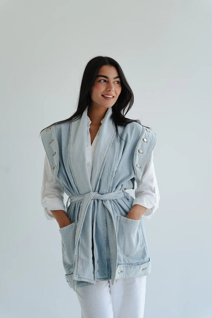 Patch denim vest -Taj Sisters