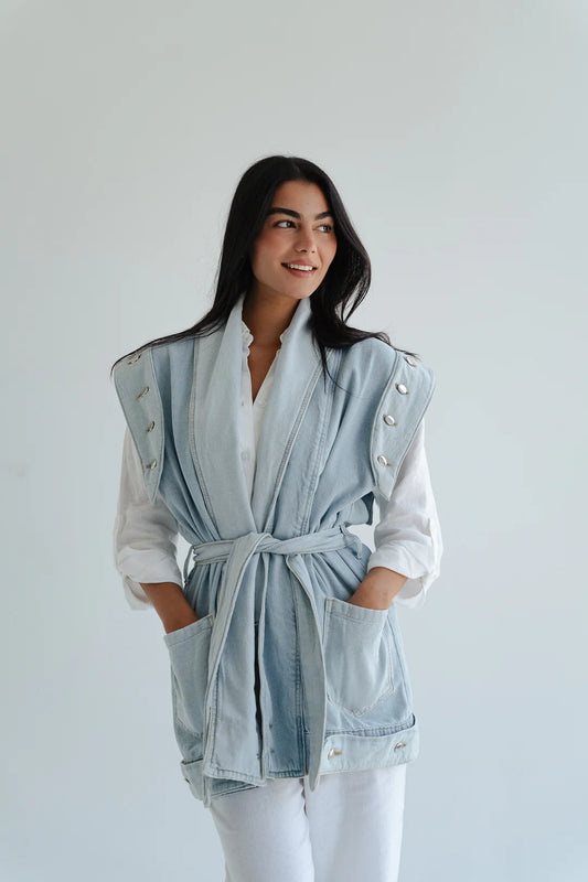 Patch denim vest -Taj Sisters