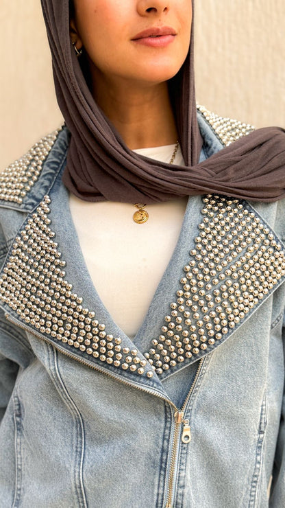 Metal studs denim jacket - Magazin