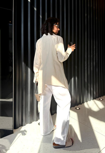 Asymmatric linen shirt - Jeno