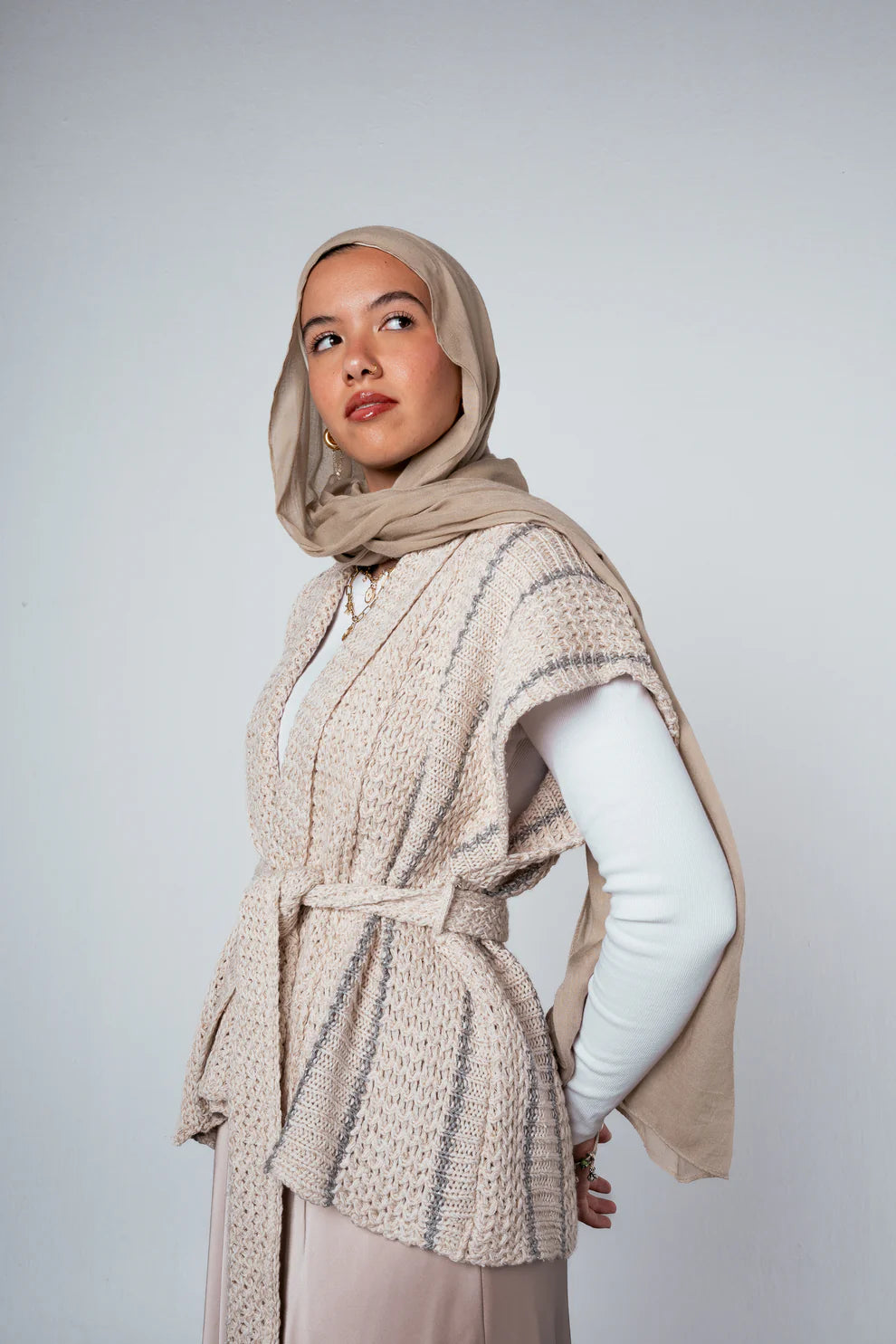 Silver threads knit vest - Double anne