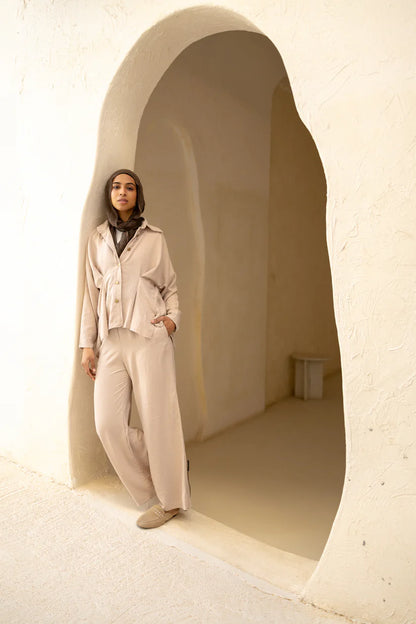 Statement Pleats Shirt Set - Taji designs
