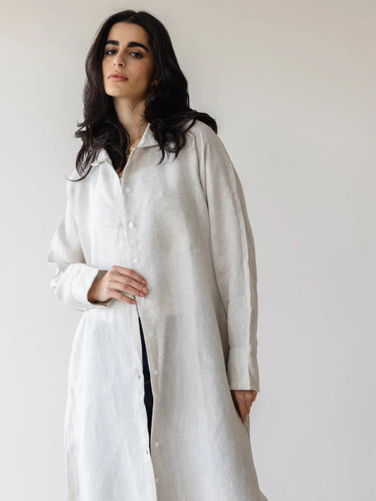 Relaxed Linen Maxi Shirt - Ascia