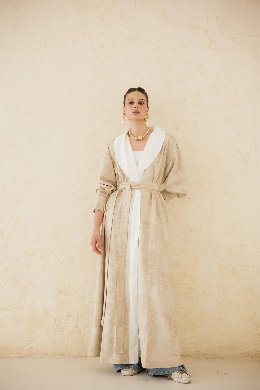 Cuffed Sleeve Printed Kaftan - Taj