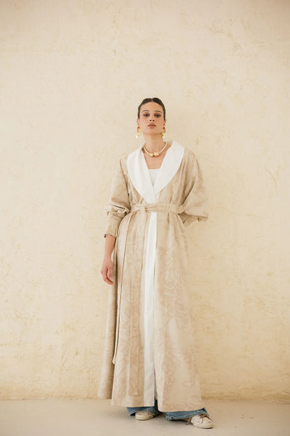 Cuffed Sleeve Printed Kaftan - Taj