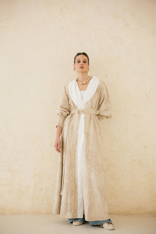 Cuffed Sleeve Printed Kaftan - Taj