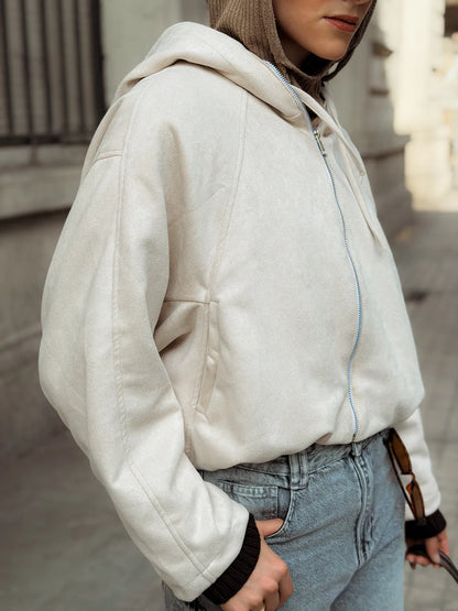 Cropped suede jacket - CAJ