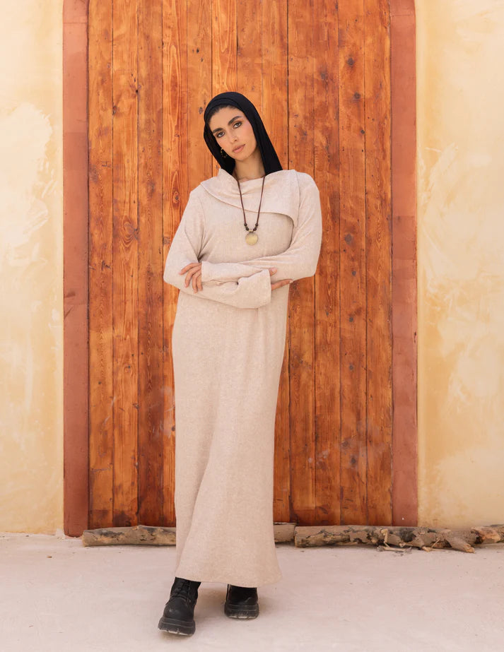 Knitted wide neck dress - Yasofia