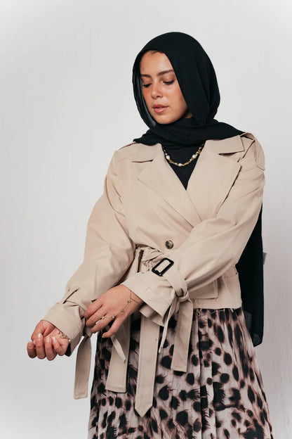 Cropped trench coat -Double anne