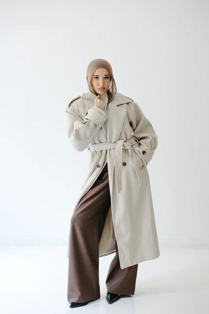 Maison Coat - Peach & mint