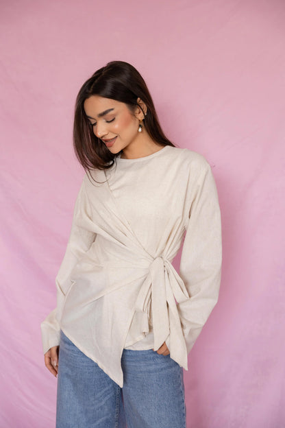 Nour side wrapp shirt - Mo basic