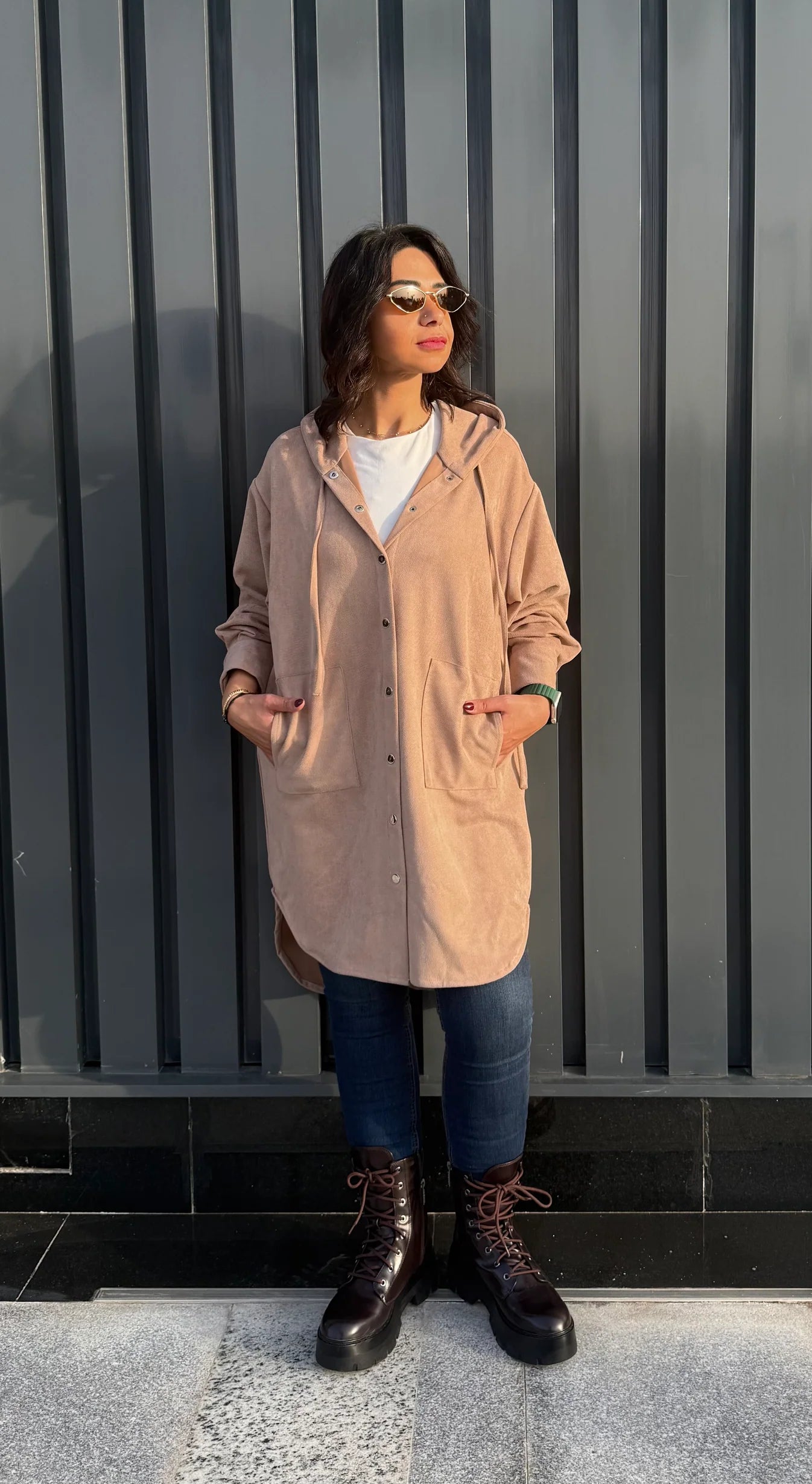 The striped suede oversized shirt - Jeno