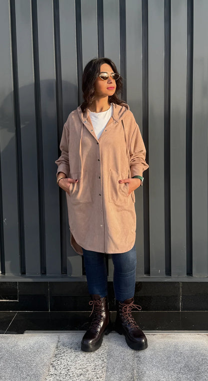 The striped suede oversized shirt - Jeno