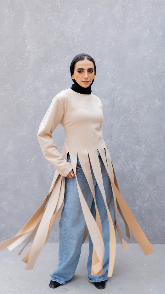 All the fringes Top -Double anne