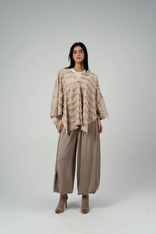 Fringe knit cardigan - URS