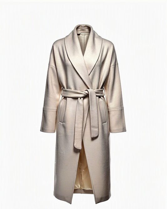 HBShop garment image: Belted collar coat - Dalia Omar, offwhite