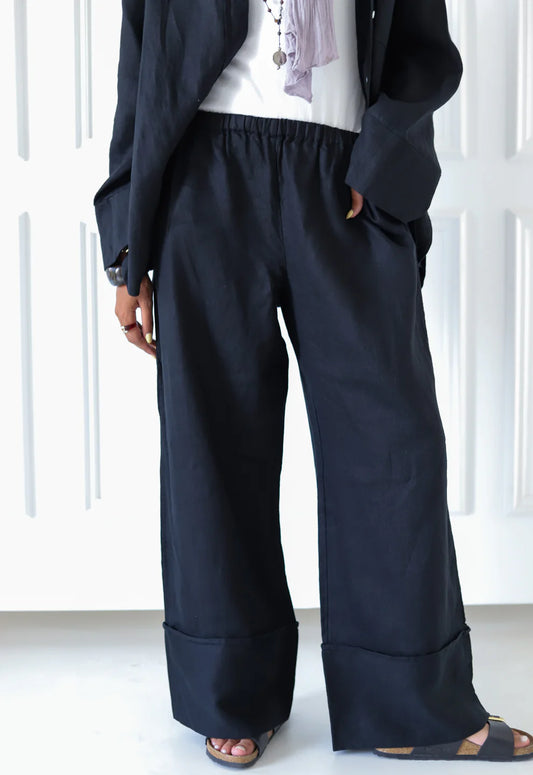 Folded Linen Pants - Zeyylan