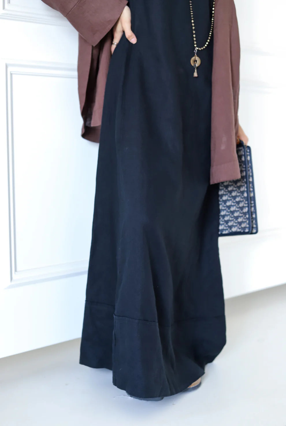 Folded Sleeveless Linen Dress - Zeyylan