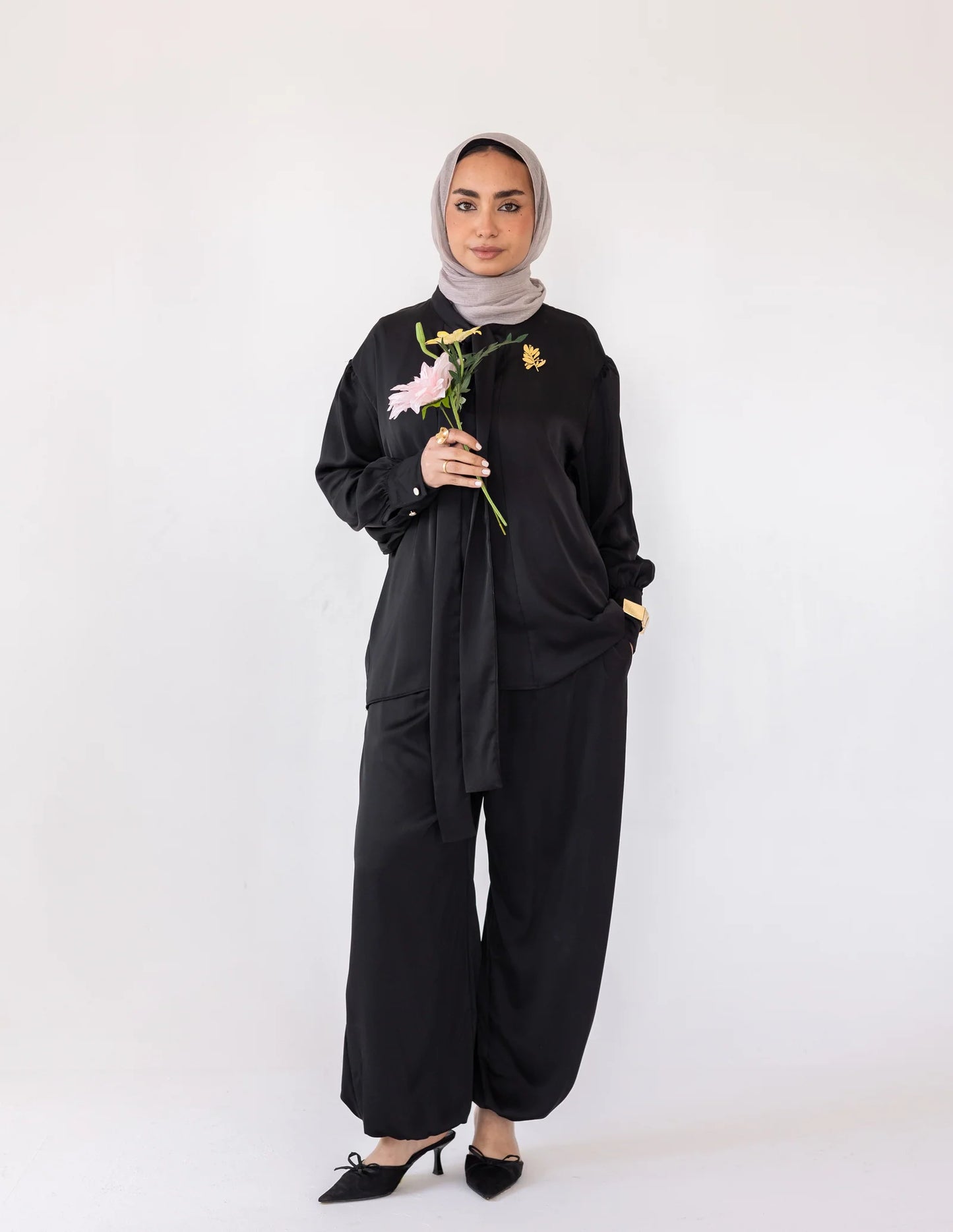 Harem satin Blouse - Khadija Hijab