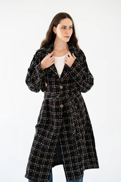 Cozy Check Coat Women-Traumen