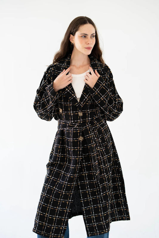 Cozy Check Coat Women-Traumen