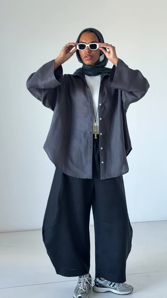 Xtra Balloon Linen Pants - zeyylan