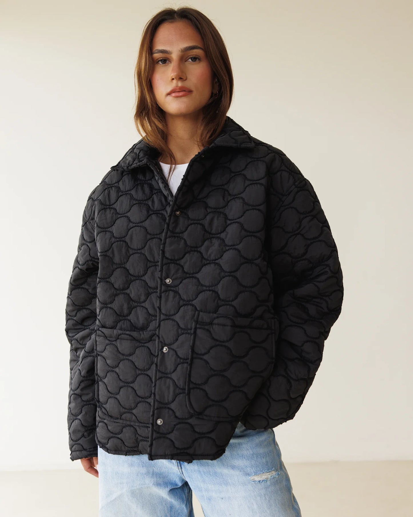 Embroidered Puffer Jacket  - ASCIA
