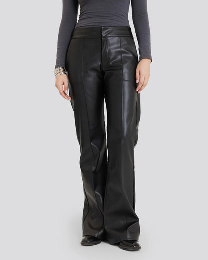 Flare Leather Pants - Sara salama