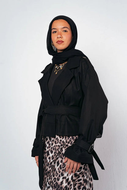 Cropped trench coat -Double anne