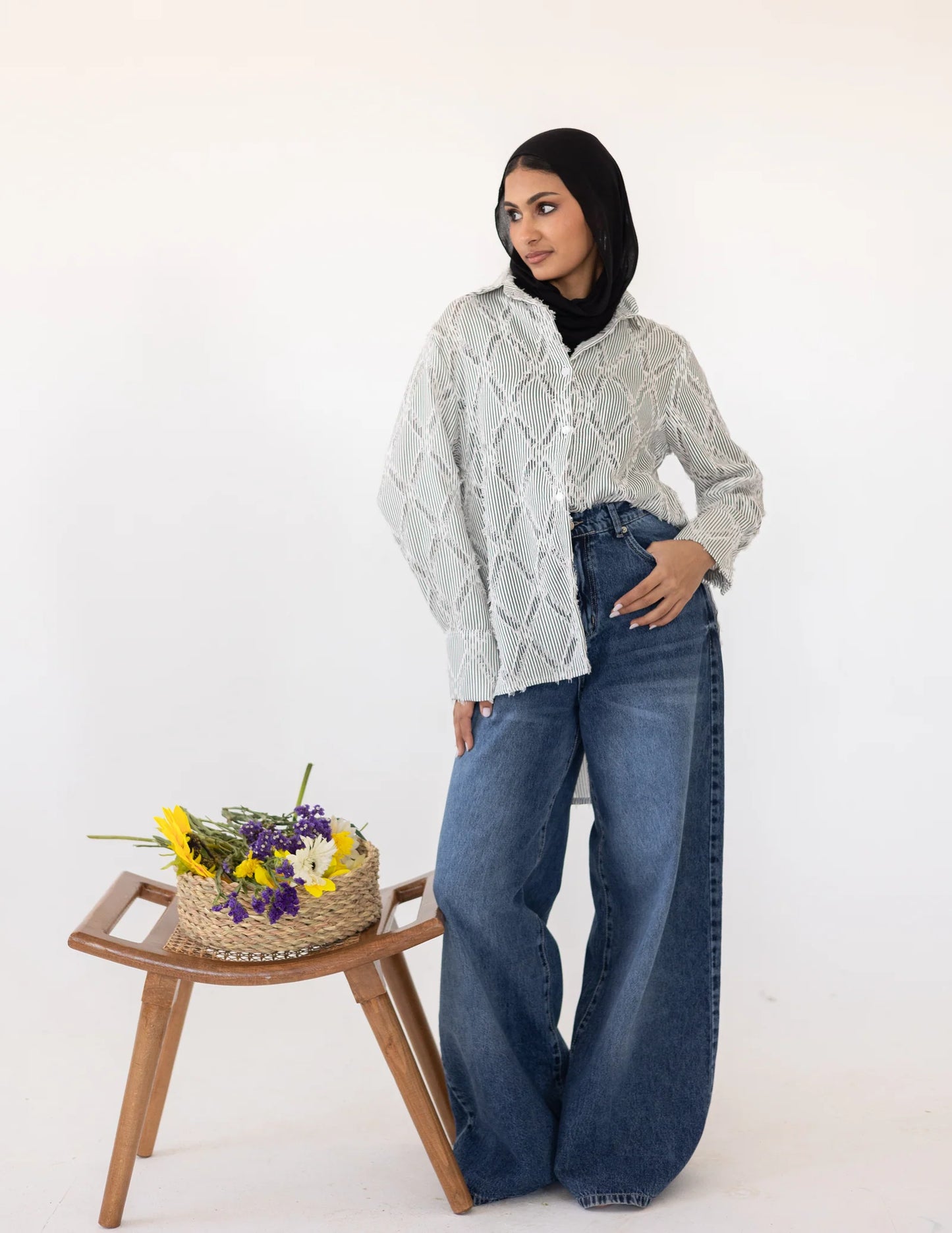 Prisma Textured Shirt - Khadija Hijab