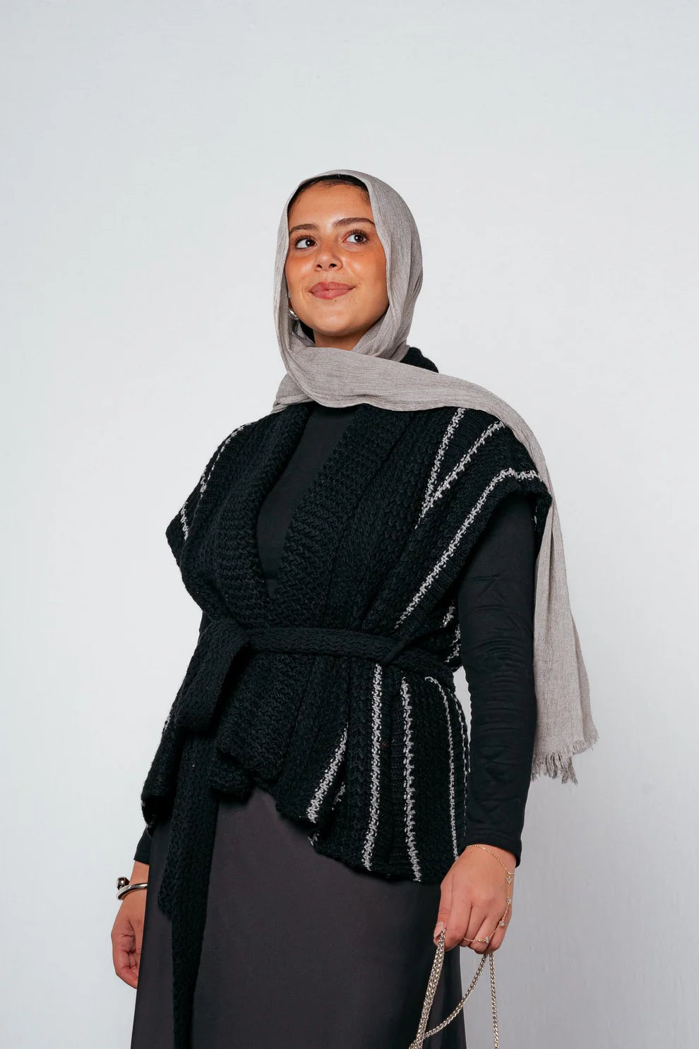 Silver threads knit vest - Double anne