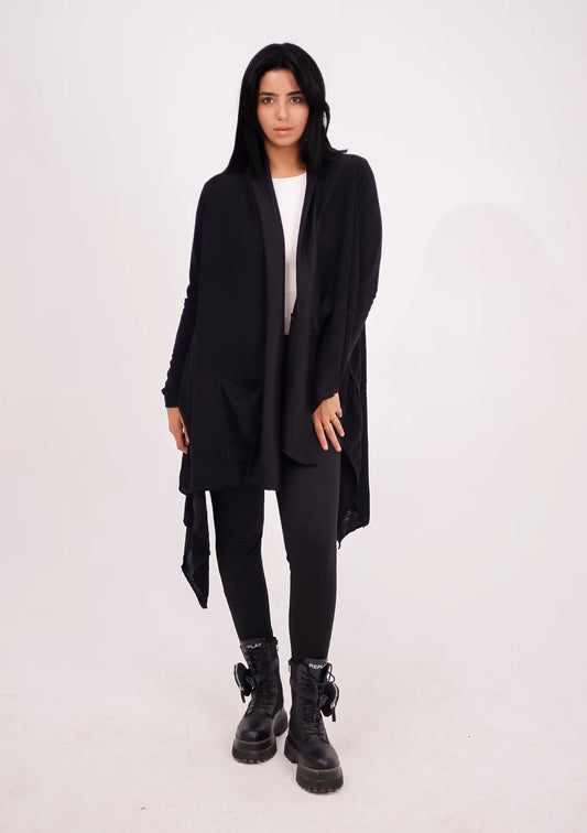 Asymmetrical knit cardigan - Jeno
