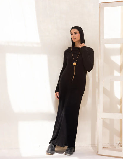 Knitted wide neck dress - Yasofia