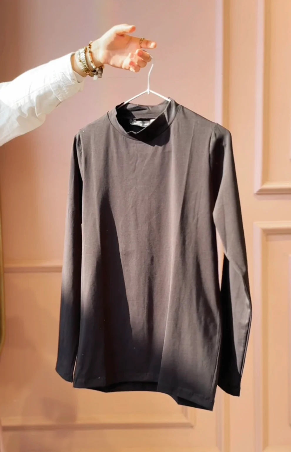 Plain long sleeve cotton basic - Dress in samra