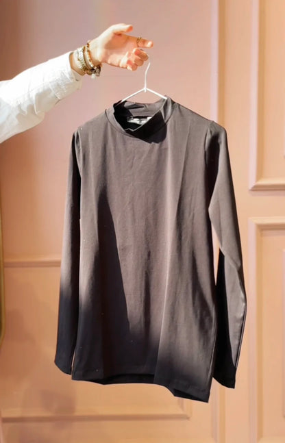 Plain long sleeve cotton basic - Dress in samra