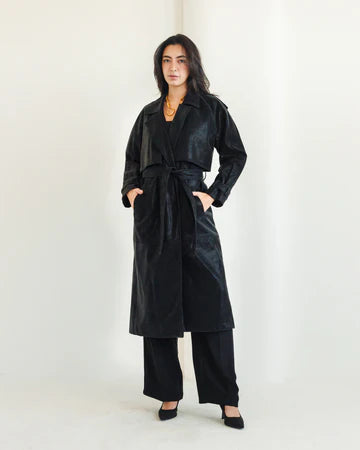 Luxe leather coat - Nawara