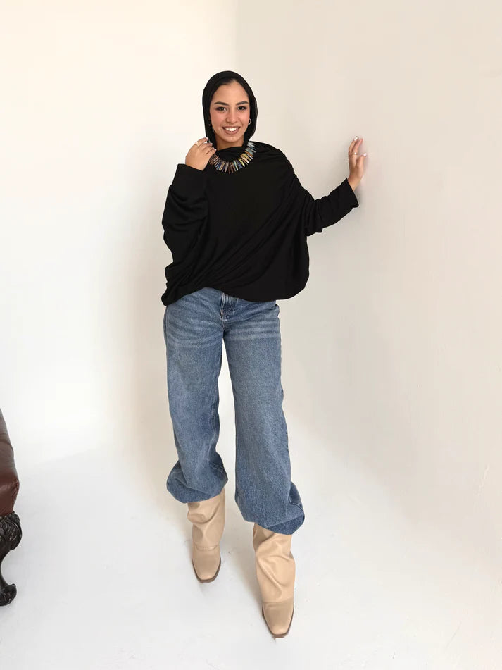 Knitted draping top - Yasofia