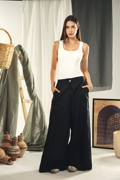 S26-P48 Wide leg pant with pleats - AED