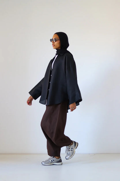 Rounded linen Shirt - Zeyylan