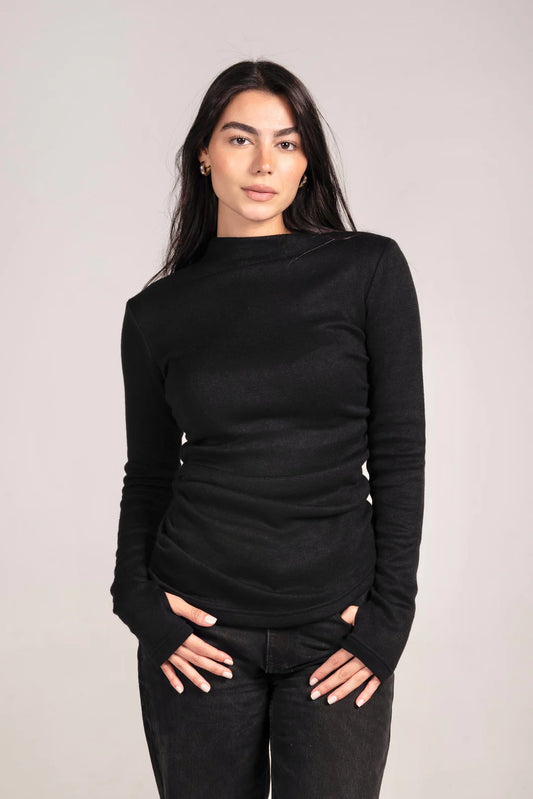 The Draped Soft Knit Top - Nawara