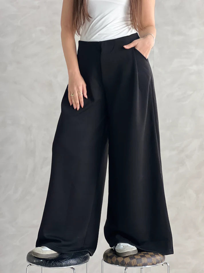 wide-leg summer melton pants  - Traumen