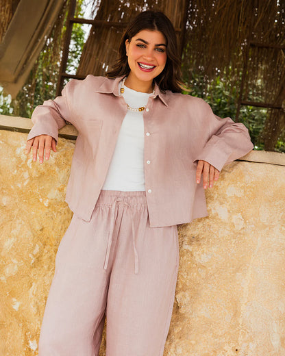 Cropped Linen Shirt - Tamaa