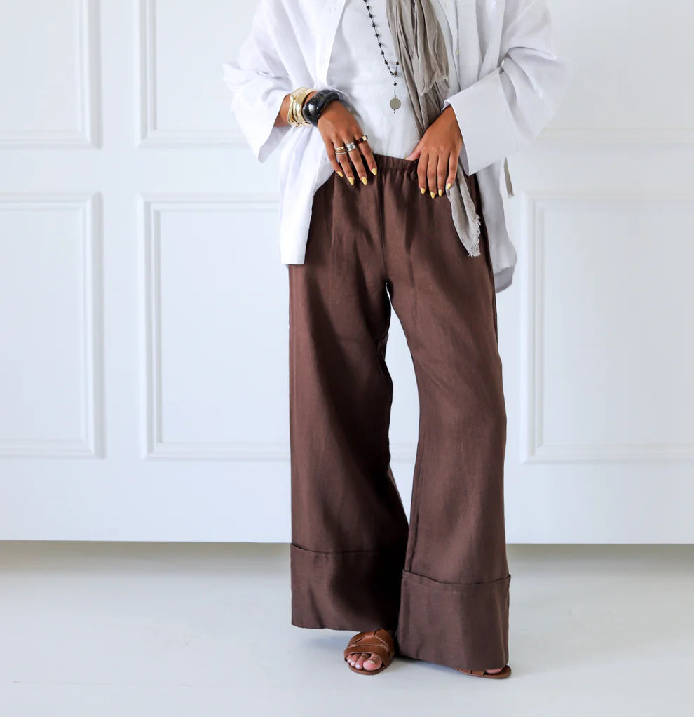 Folded Linen Pants - Zeyylan