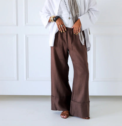 Folded Linen Pants - Zeyylan
