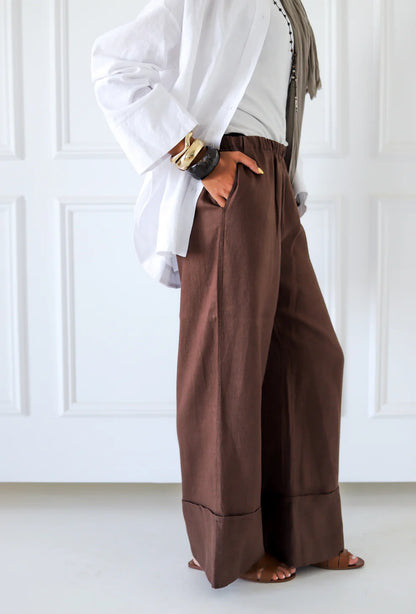 Folded Linen Pants - Zeyylan
